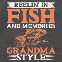Reelin In Fish And Memories Grandma Style Grandma Fishing Vector Backpack