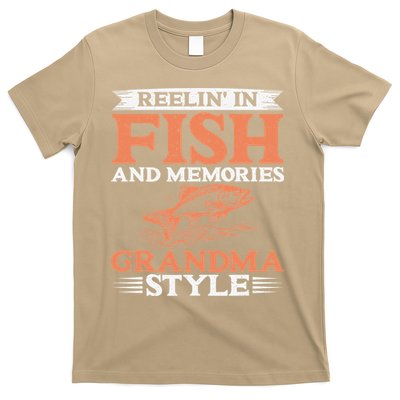Reelin In Fish And Memories Grandma Style Grandma Fishing T-Shirt