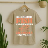 Reelin In Fish And Memories Grandma Style Grandma Fishing T-Shirt