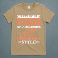 Reelin In Fish And Memories Grandma Style Grandma Fishing T-Shirt