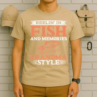 Reelin In Fish And Memories Grandma Style Grandma Fishing T-Shirt