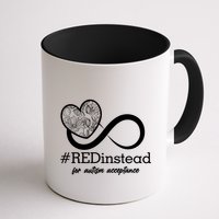 #Red Instead For Autism Acceptance Mug