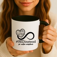 #Red Instead For Autism Acceptance Mug