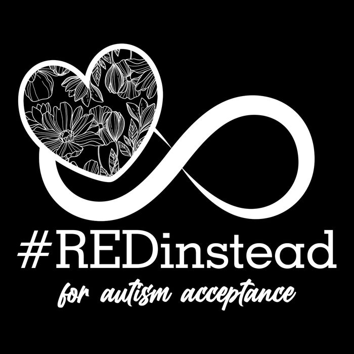 #Red Instead For Autism Acceptance Drawstring Bag