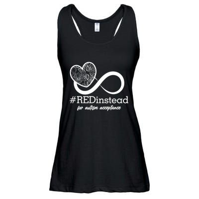 #Red Instead For Autism Acceptance Ladies Essential Flowy Tank