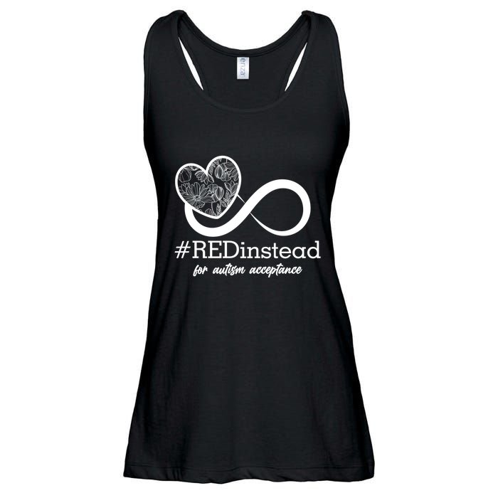 #Red Instead For Autism Acceptance Ladies Essential Flowy Tank