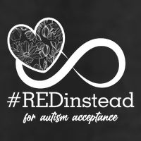 #Red Instead For Autism Acceptance Crop Fleece Hoodie