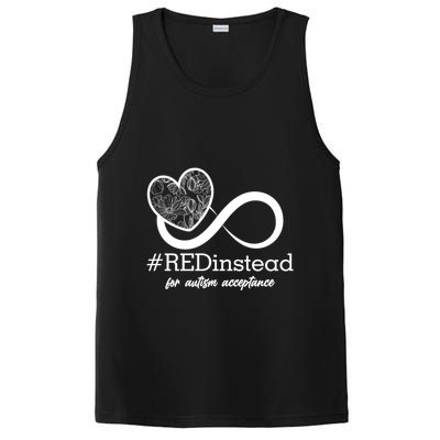 #Red Instead For Autism Acceptance PosiCharge Competitor Tank