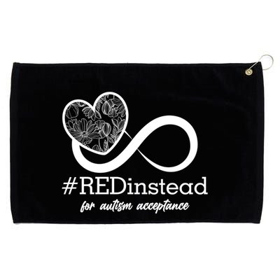 #Red Instead For Autism Acceptance Grommeted Golf Towel