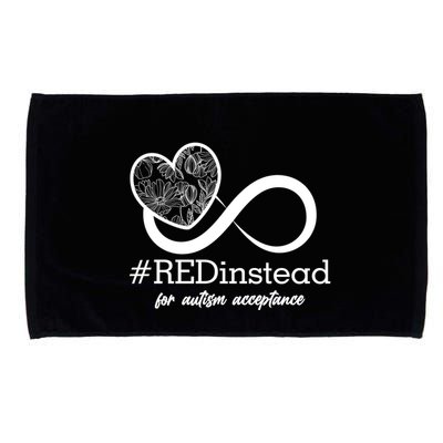 #Red Instead For Autism Acceptance Microfiber Hand Towel