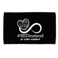 #Red Instead For Autism Acceptance Microfiber Hand Towel