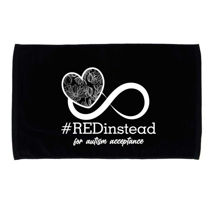 #Red Instead For Autism Acceptance Microfiber Hand Towel