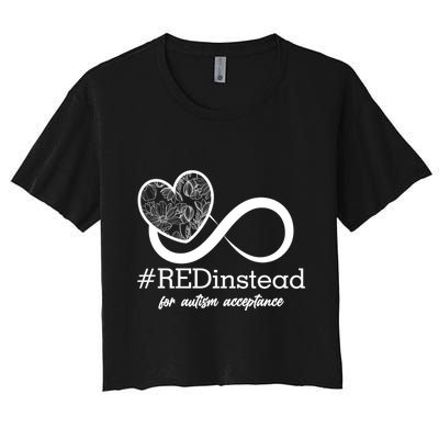 #Red Instead For Autism Acceptance Crop Top