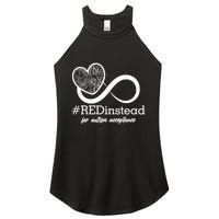 #Red Instead For Autism Acceptance Women's Perfect Tri Rocker Tank