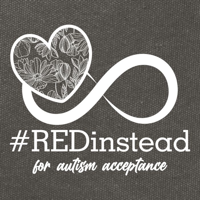 #Red Instead For Autism Acceptance Cotton Canvas Backpack