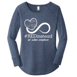 #Red Instead For Autism Acceptance Women's Perfect Tri Tunic Long Sleeve Shirt