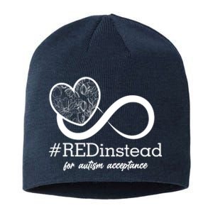 #Red Instead For Autism Acceptance Sustainable Beanie