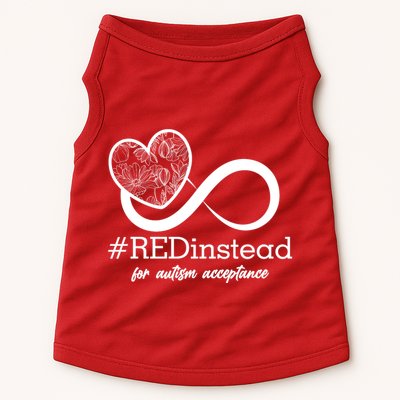 #Red Instead For Autism Acceptance Doggie Tank