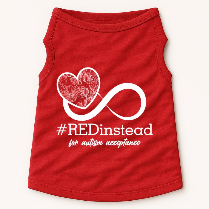 #Red Instead For Autism Acceptance Doggie Tank