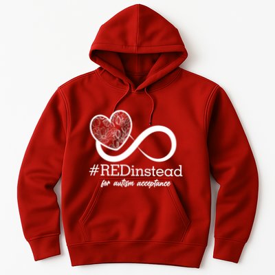 #Red Instead For Autism Acceptance Hoodie