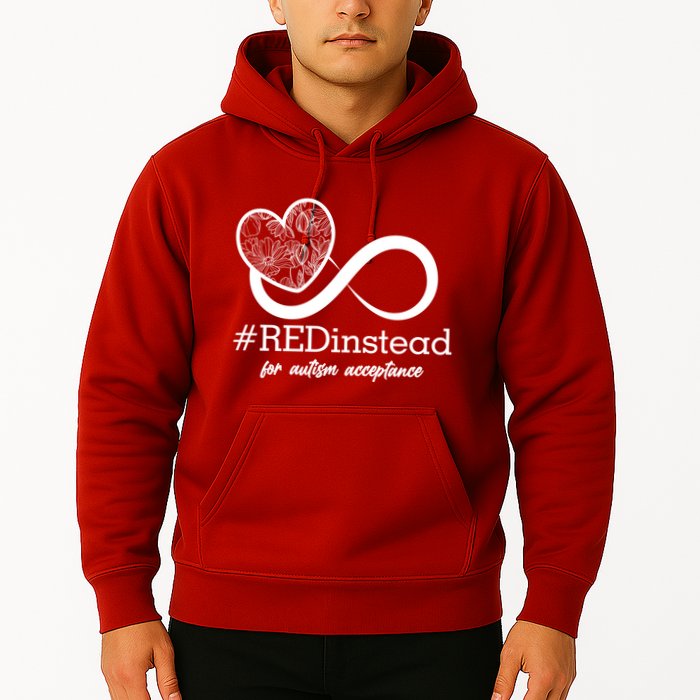 #Red Instead For Autism Acceptance Hoodie