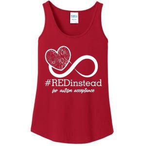 #Red Instead For Autism Acceptance Ladies Essential Tank