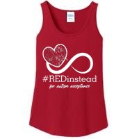 #Red Instead For Autism Acceptance Ladies Essential Tank