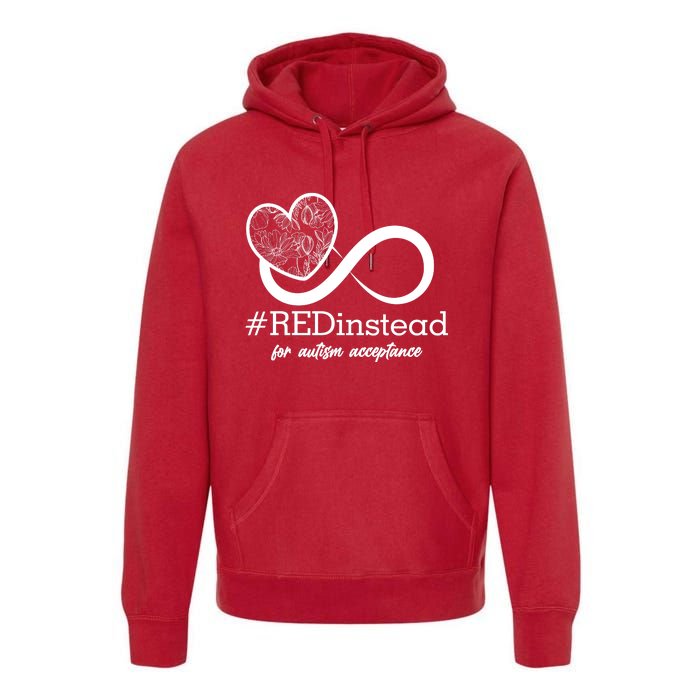 #Red Instead For Autism Acceptance Premium Hoodie