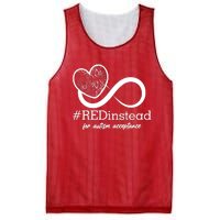 #Red Instead For Autism Acceptance Mesh Reversible Basketball Jersey Tank