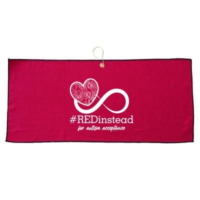 #Red Instead For Autism Acceptance Large Microfiber Waffle Golf Towel