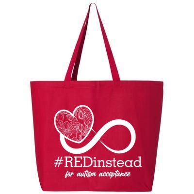 #Red Instead For Autism Acceptance 25L Jumbo Tote