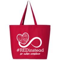 #Red Instead For Autism Acceptance 25L Jumbo Tote