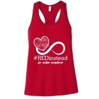 #Red Instead For Autism Acceptance Womens Tank Top