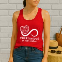 #Red Instead For Autism Acceptance Womens Tank Top