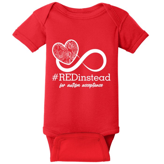 #Red Instead For Autism Acceptance Baby Bodysuit