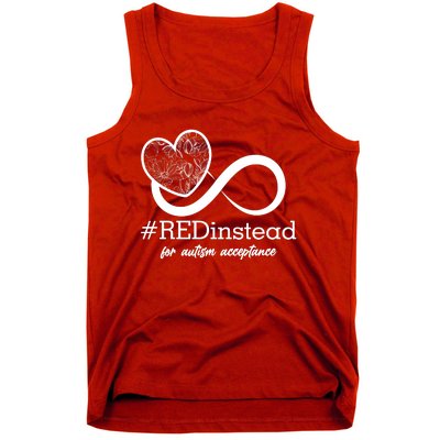 #Red Instead For Autism Acceptance Tank Top