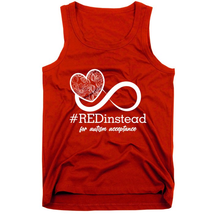 #Red Instead For Autism Acceptance Tank Top