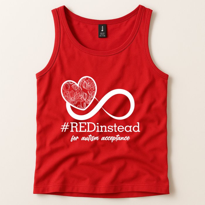 #Red Instead For Autism Acceptance Tank Top