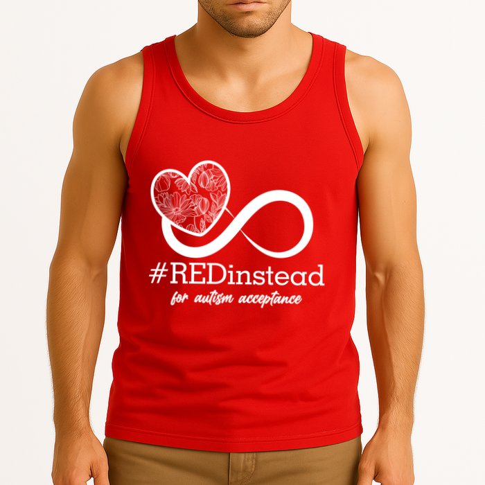 #Red Instead For Autism Acceptance Tank Top