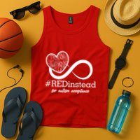 #Red Instead For Autism Acceptance Tank Top