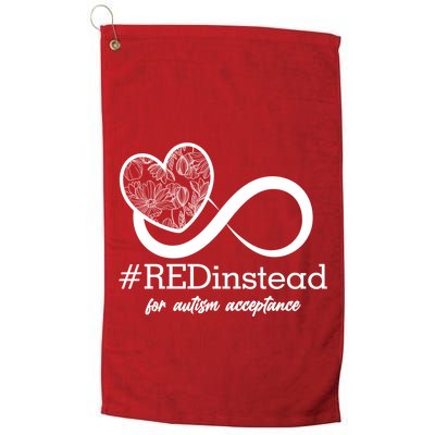 #Red Instead For Autism Acceptance Golf Towel