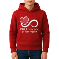 #Red Instead For Autism Acceptance Kids Hoodie