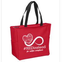 #Red Instead For Autism Acceptance Zip Tote Bag