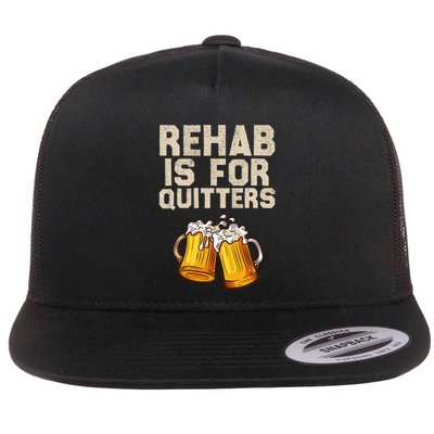 Rehab Is For Quitters Funny Alcohol Rehabilitation Beer Flatbill Hat
