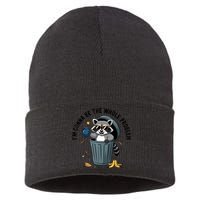 Raccoon I'm Gonna Be The Whole Problem  Sustainable Knit Beanie