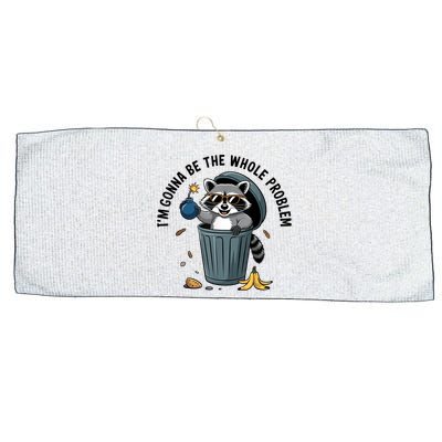 Raccoon I'm Gonna Be The Whole Problem  Large Microfiber Waffle Golf Towel