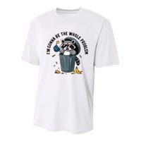Raccoon I'm Gonna Be The Whole Problem  Youth Performance Sprint T-Shirt