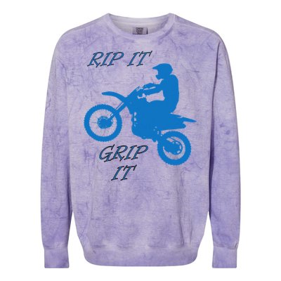 Rip It Grip It Motorcycle Dirt Bike Racing Colorblast Crewneck Sweatshirt