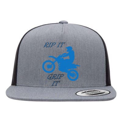 Rip It Grip It Motorcycle Dirt Bike Racing Flat Bill Trucker Hat