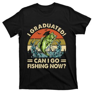 Retro I Graduated Can I Go Fishing Now Cute Graduation T-Shirt